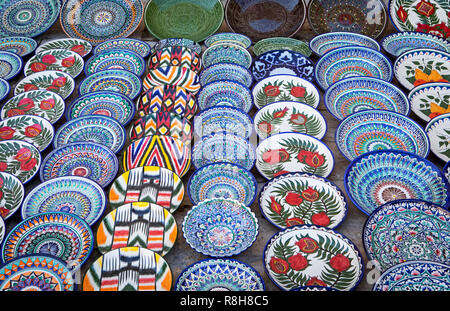 L'ouzbek traditionnel poterie, Boukhara, Ouzbékistan Banque D'Images