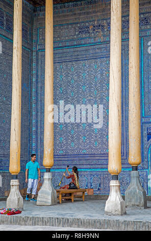 La mosquée d'été, à l'intérieur Kuhna Arche, Khiva, Ouzbékistan Banque D'Images