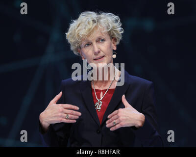 15 novembre 2018, Hessen, Frankfurt/Main : Sabine Bendiek, PDG de Microsoft France, parle à un événement dans la Jahrhunderthalle. Photo : Frank Rumpenhorst/dpa Banque D'Images