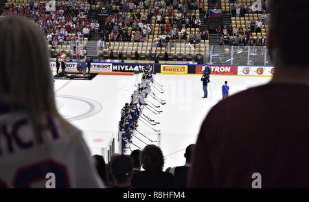 Herning, Danemark. 17 mai, 2018. L'équipe américaine après le quart de finale contre la République tchèque dans l'IIHF Championnat du monde hockey sur glace 2018 de la Jyske Bank Boxen, Herning, Danemark. Credit : Lars Moeller/ZUMA/Alamy Fil Live News Banque D'Images