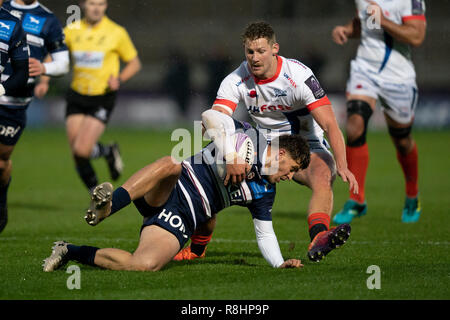 Salford, Manchester, Royaume-Uni. Le 15 décembre 2018. Bordeaux Belges's Simon Desaubies 15 décembre 2018, Stade AJ Bell , Vente, Angleterre ; European Rugby Challenge Cup, la vente v Bordeaux-Belges ; Credit : Terry Donnelly / News Images Crédit : News Images /Alamy Live News Banque D'Images