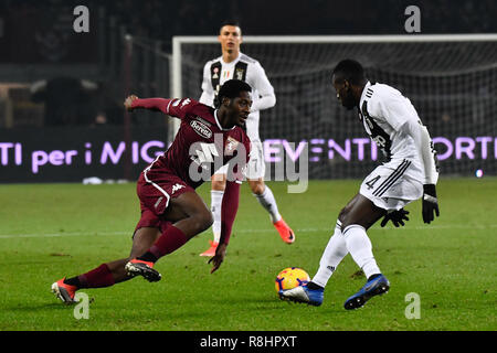 Turin, Italie. Le 15 décembre 2018. Au cours de l'Aina llo serie d'un match de football entre Torino FC et la Juventus au Stadio Grande Torino le 15 décembre 2018 à Turin, Italie. Crédit : FABIO ANNEMASSE/Alamy Live News Banque D'Images