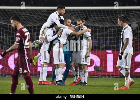 Turin, Italie. Le 15 décembre 2018. La Juventus FC au cours de la serie d'un match de football entre Torino FC et la Juventus au Stadio Grande Torino le 15 décembre 2018 à Turin, Italie. Crédit : FABIO ANNEMASSE/Alamy Live News Banque D'Images