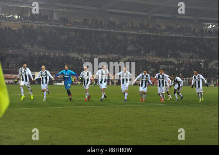 Turin, Italie. Le 15 décembre 2018. La Juventus FC au cours de la serie d'un match de football entre Torino FC et la Juventus au Stadio Grande Torino le 15 décembre 2018 à Turin, Italie. Crédit : FABIO ANNEMASSE/Alamy Live News Banque D'Images