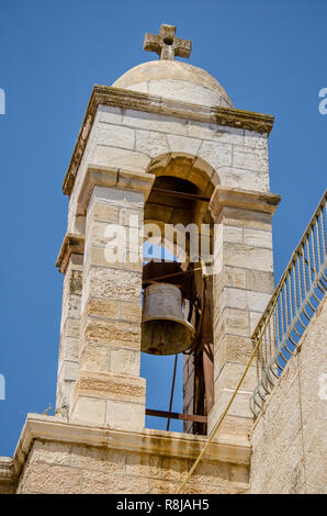 Clocher de l'église Saint-Jean-Baptiste dans la vieille ville de Jérusalem, Israël Banque D'Images