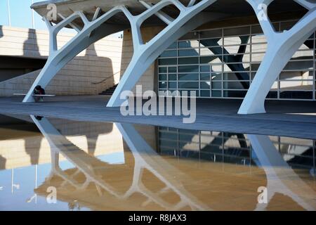 vue d'une construction moderne reflétée dans l'eau Banque D'Images