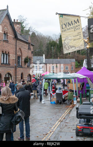 Le samedi 08 décembre 2018 - Le Festival annuel de Dickens en Lymm Lymm, Cheshire, Angleterre, Royaume-Uni. Banque D'Images