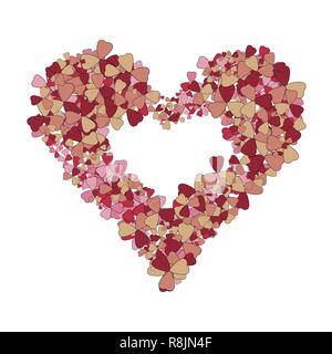 Fleur rose rouge précieux coeur romantique sur fond de la Saint-Valentin. Résumé fond doux et romantique. Illustration de Vecteur