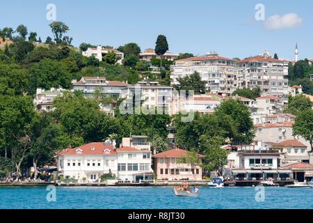 La Turquie, Istanbul, croisière sur le Bosphore, maisons Banque D'Images