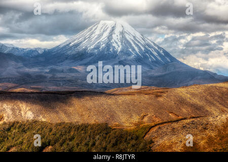 Le mont Ngauruhoe, Parc National de Tongariro, île du Nord, Nouvelle-Zélande Banque D'Images