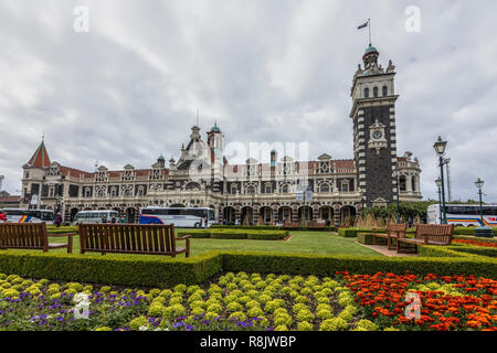 Dunedin, Gare, île du Sud, Nouvelle-Zélande Banque D'Images