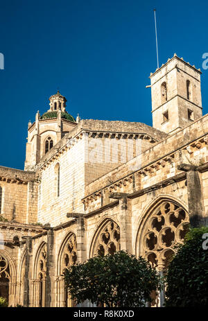 Monastère de Santa Maria de Santes Creus, un monastère cistercien à Aiguamurcia, Catalogne, Espagne. Bulit dans le XII c. cistercienne selon de strictes Banque D'Images