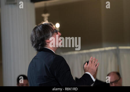 Julian Wachner à St Paul's Chapel mener le Choeur de Trinity Wall Street et le Trinity Baroque Orchestra dans "Le Messie de Haendel." 13 Décembre 2018 Banque D'Images