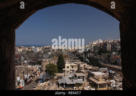 Vue sur Tripoli, Liban, à partir de la Citadelle de Raymond de Saint-Gilles Banque D'Images