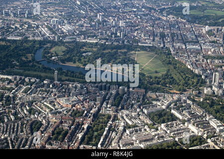 Vue aérienne de Hyde Park, Londres Banque D'Images