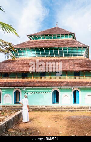 L'Inde, Etat du Kerala, Kozhikode Calicut, Kuttichira ou district, Mishkal mosquée construite en bois par un riche marchand Arabe au 14e siècle Banque D'Images