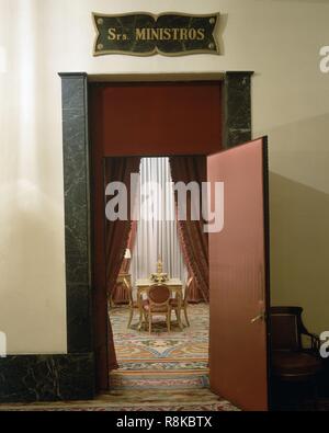 ENTRADA AL GABINETE O SALETA DE LOS PUERTA ABIERTA-ministres. Emplacement : CONGRESO DE LOS DIPUTADOS-intérieur. MADRID. L'ESPAGNE. Banque D'Images