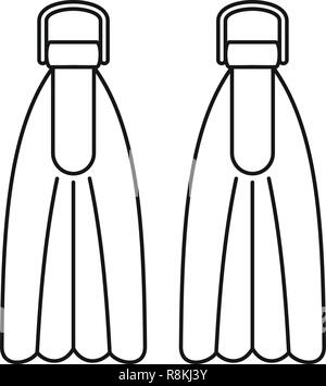 Palmes de plongée. Plongée palmes icône Contour vectoriel pour le web design isolé sur fond blanc Illustration de Vecteur