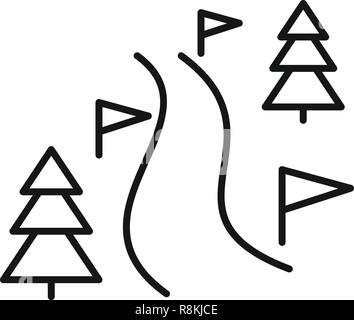 L'icône de la piste de ski. Voie de montagne ski aperçu l'icône vecteur pour la conception web isolé sur fond blanc Illustration de Vecteur