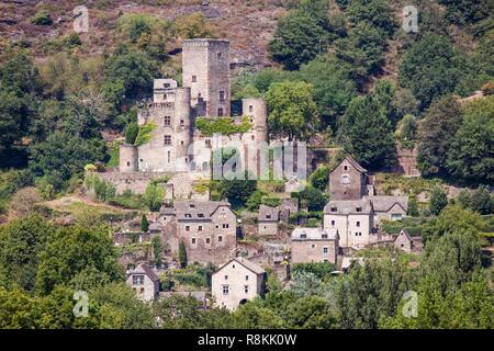 La France, l'Aveyron, Belcastel, étiqueté Les Plus Beaux Villages de France (Les Plus Beaux Villages de France), s'arrêter sur El Camino de Santiago Banque D'Images