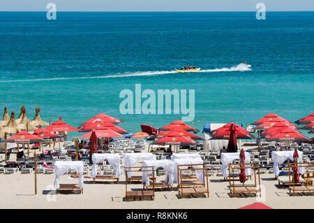 Roumanie, Dobroudja, côte de la mer Noire, Constanta historiquement connue comme Tomis, Mamaia, front de mer Banque D'Images