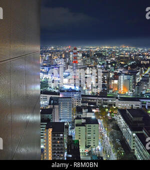 Vue nocturne de la ville de Sendai, Japon Banque D'Images