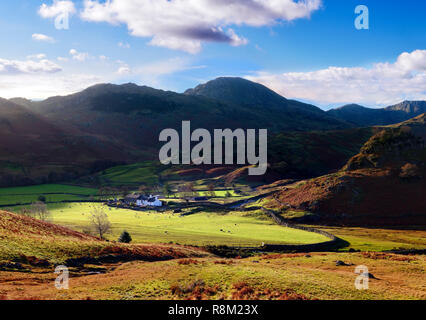 Un automne automne vue sur la vallée de Langdale dans le Lake District. Banque D'Images