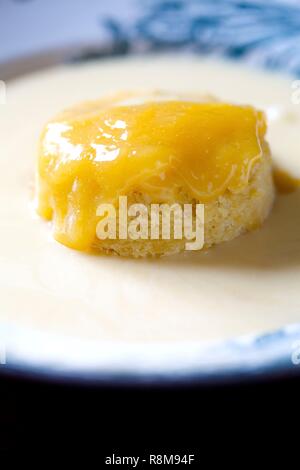 La France, Finistère, Audierne, L'Auberge restaurant, pudding chaud Banque D'Images