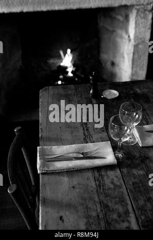 La France, Finistère, Audierne, L'Auberge restaurant, décoration Banque D'Images