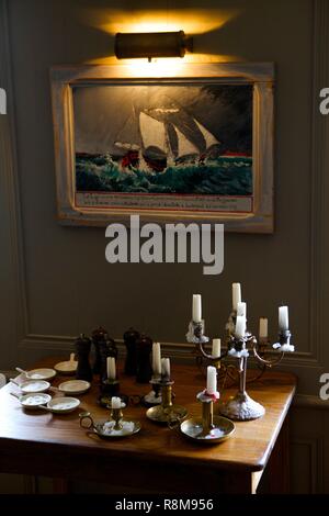 La France, Finistère, Audierne, L'Auberge restaurant, décoration Banque D'Images