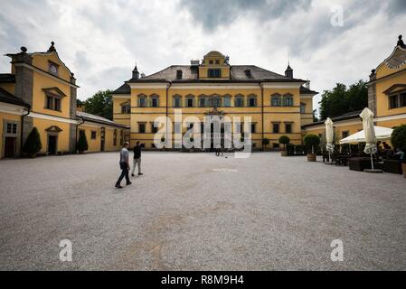 L'Autriche, Sazburg, Palais Hellbrunn et fontaines Banque D'Images