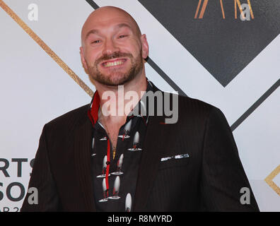 Tyson Fury sur le tapis rouge de l'avant de la BBC Sports Personality of the Year Awards 2018 à l'Arène de Genting, Birmingham, Royaume-Uni Banque D'Images