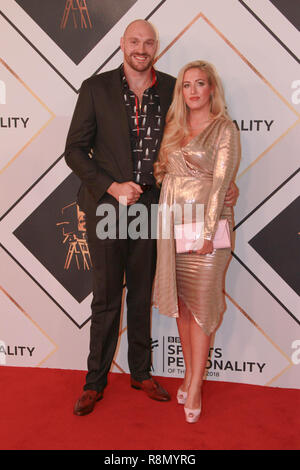 Tyson Fury sur le tapis rouge de l'avant de la BBC Sports Personality of the Year Awards 2018 à l'Arène de Genting, Birmingham, Royaume-Uni Banque D'Images