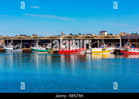 Bateaux de pêche au port de Dieppe Normandie France Banque D'Images