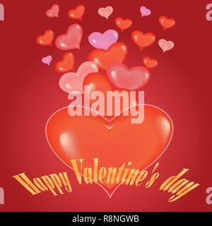 Happy Valentine's day. Je vous aime . Coeur sur fond d'or . vecteur. Illustration de Vecteur