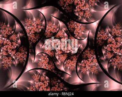 Fond Fractal formant des motifs en spirale et des formes. Texture fractale Banque D'Images