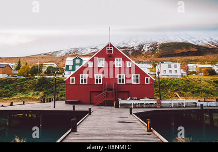 Village de pêcheurs sur la côte est de l'Islande Banque D'Images