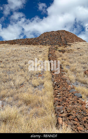 Kawaihae, Hawaii - Pu'ukohola Heiau National Historic Site. Le heiau, ou du temple, a été construite en 1790-91 par Kamehameha le Grand, qui est devenu le premier k Banque D'Images