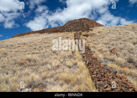 Kawaihae, Hawaii - Pu'ukohola Heiau National Historic Site. Le heiau, ou du temple, a été construite en 1790-91 par Kamehameha le Grand, qui est devenu le premier k Banque D'Images