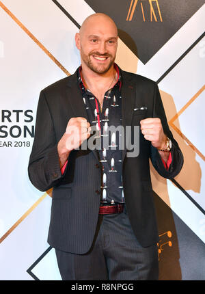 Tyson Fury lors de l'arrivée du tapis rouge pour la personnalité sportive de la BBC de l'année 2018 au Vox at Resorts World Birmingham. Banque D'Images