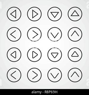 Jeu de flèches linéaires. Vector illustration. Collection de flèches dans un cercle Illustration de Vecteur
