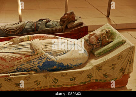 Richard Coeur de Lion et d'Isabelle d'Angoulême, grave l'Abbaye Royale de Notre Dame de Fontevraud, Fontevraud-l'Abbaye, vallée de la Loire, Maine-et-Loire, Pa Banque D'Images