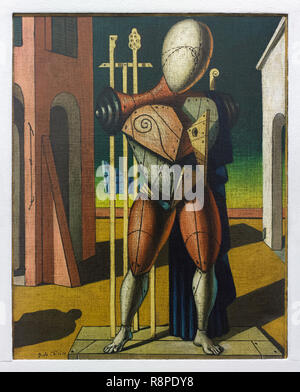 Peinture 'troubadour' par peintre moderniste italien Giorgio de Chirico (1950) sur l'affichage dans la Galerie Internationale d'Art moderne (Galleria internazionale d'arte moderna) dans le Ca' Pesaro (Pesaro Palace) à Venise, Italie. Banque D'Images