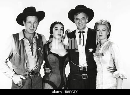 Lloyd Bridges, Katy Jurado, Gary Cooper, Grace Kelly, 'High Noon', (1952) United Artists référence #  33635 Fichier 542THA Banque D'Images
