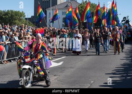 L'Islande, Région de la capitale, Reykjavik, Gay Pride Parade 2017 Banque D'Images