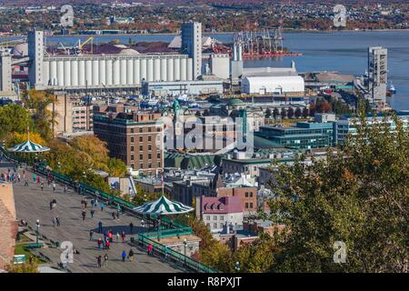 Canada, Québec, Québec, Terrasse Dufferin, elevated view Banque D'Images