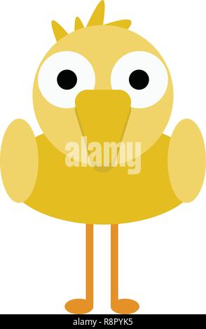 Poussin jaune oiseau vector illustration d'un cute cartoon personnage animal pour les enfants. Illustration de Vecteur