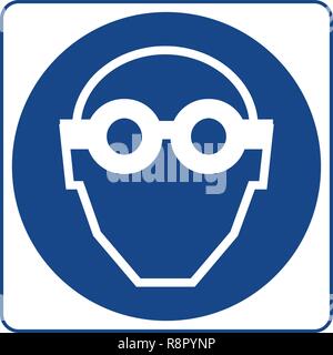 Affiches obligatoires - Protection des yeux est obligatoire dans cette zone. Illustration de Vecteur