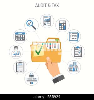 L'audit, de fiscalité, de comptabilité Concept Illustration de Vecteur