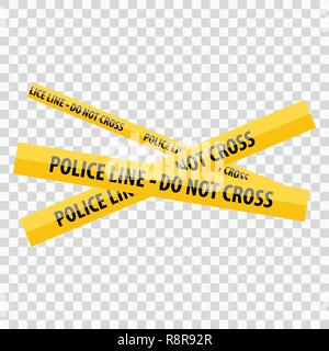La police jaune ne franchissent la ligne Illustration de Vecteur